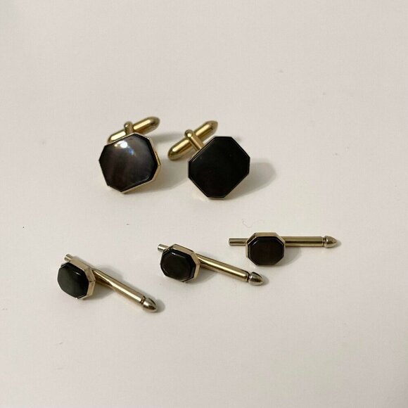 Vintage Swank Cufflinks and Tuxedo Shirt Studs - Picture 1 of 14